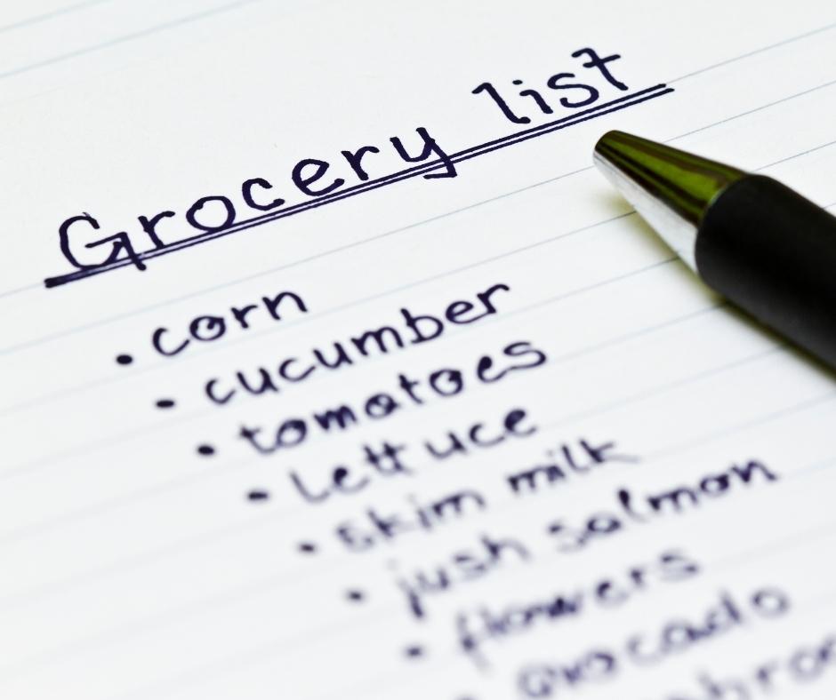 Writing a grocery list